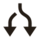 two downward arrows icon