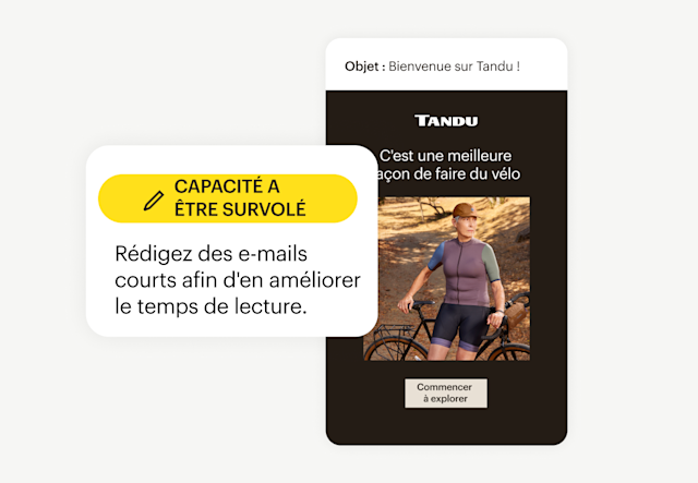 L'optimiseur de contenu de Mailchimp suggère de raccourcir un e-mail pour améliorer la facilité de lecture.