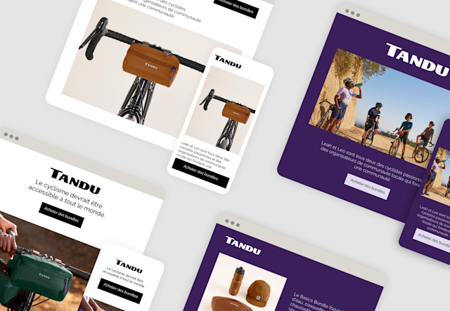 Une gamme de sites Web d'e-commerce intégrés à Mailchimp avec différentes variantes de marque.